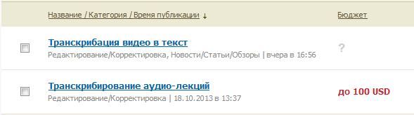 транскрибация фриланс