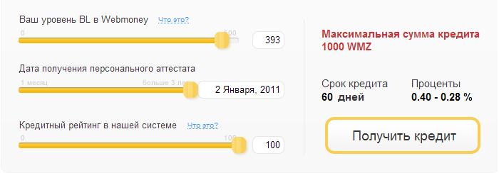 Где взять кредит на Webmoney?